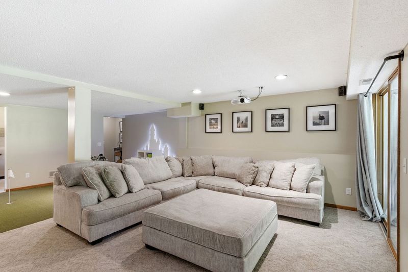Basement seating in movie room